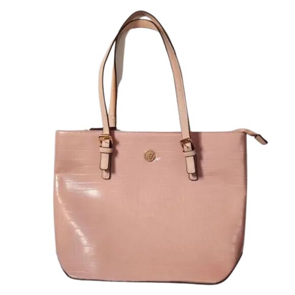 Anne Klein Women's Light Pink Medium Faux Leather Work Tote Shoulder Bag Purse - Picture 1 of 6